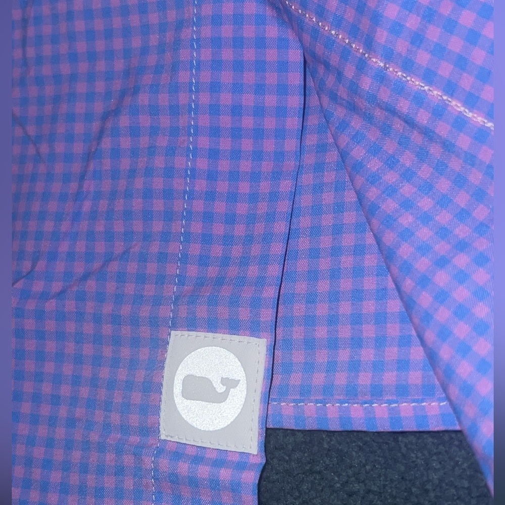 Vineyard Vines Purple and Pink Gingham Performance Button-Down Shirt - Picture 8 of 11